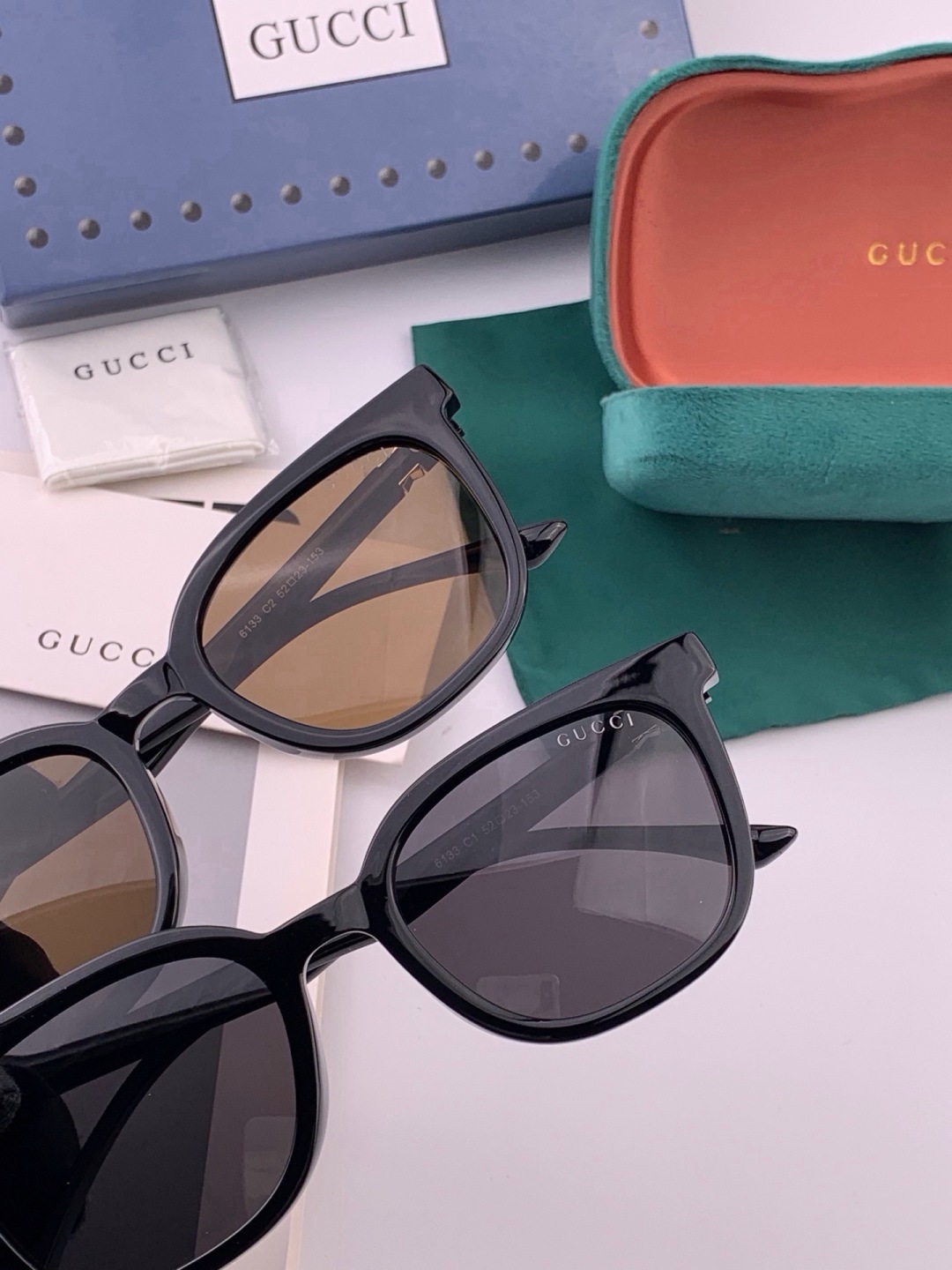 🔺 【GUCCI】开春新款 潮流爆款 时尚方框偏光太阳镜 高品质 佩戴舒适 网红潮款墨镜 女士高清尼龙偏光太阳镜🕶️ 🎉