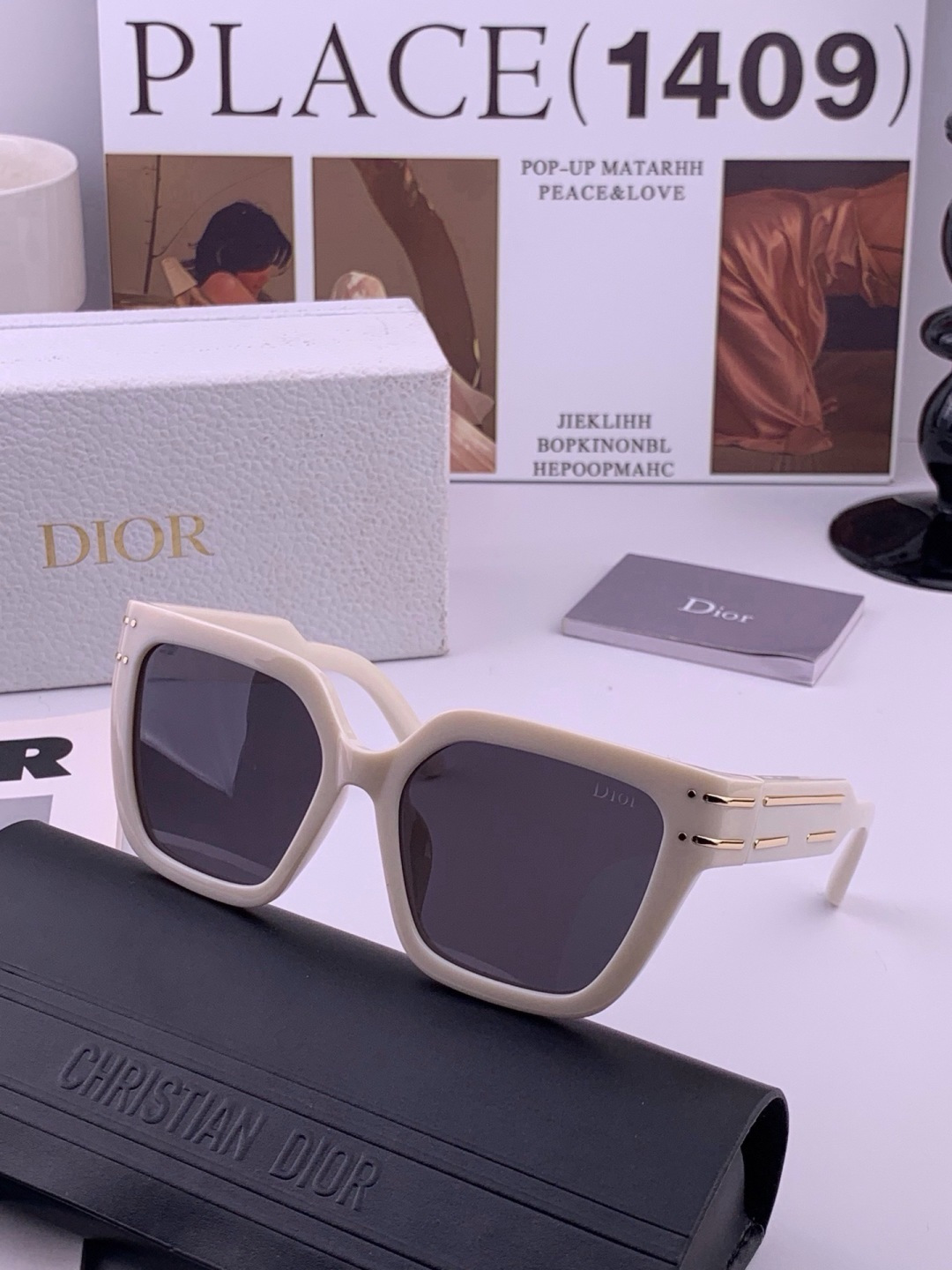 【DIOR】新款潮流爆款 时尚方框太阳镜 佩戴舒适 网红潮款墨镜  女士高清加厚偏光太阳镜🕶️ 🎉高品质TR镜框 ♥️♥