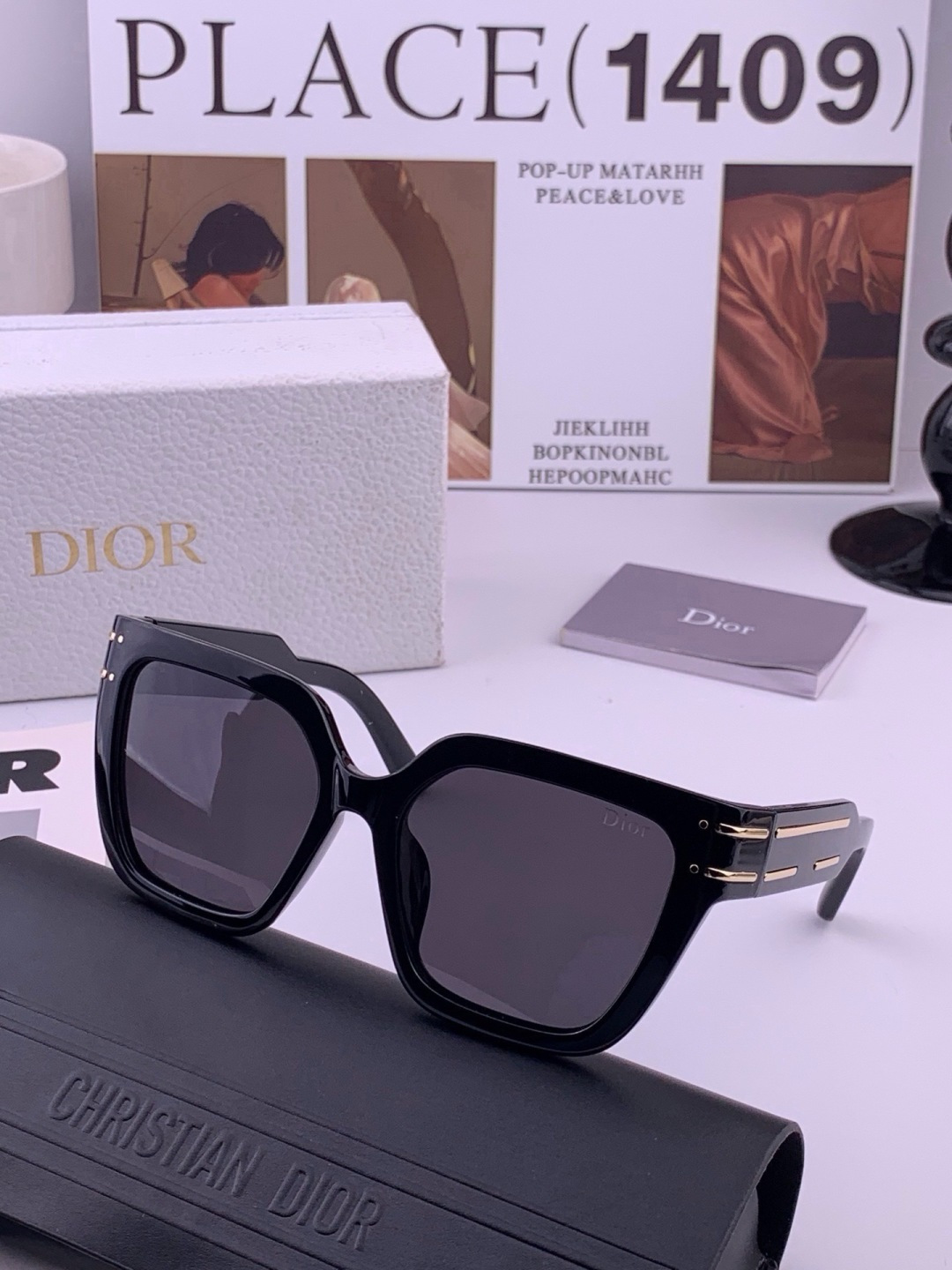 【DIOR】新款潮流爆款 时尚方框太阳镜 佩戴舒适 网红潮款墨镜  女士高清加厚偏光太阳镜🕶️ 🎉高品质TR镜框 ♥️♥