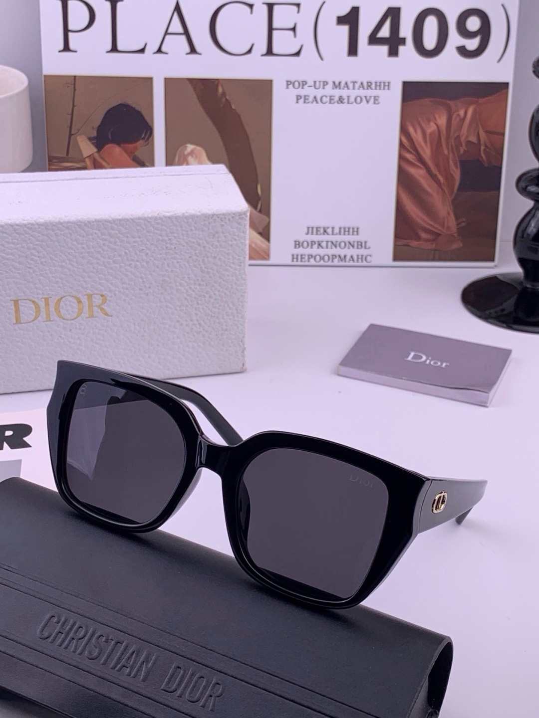 【DIOR】新款潮流爆款 时尚方框太阳镜 佩戴舒适 网红潮款墨镜  女士高清加厚偏光太阳镜🕶️ 🎉高品质TR镜框 ♥️♥