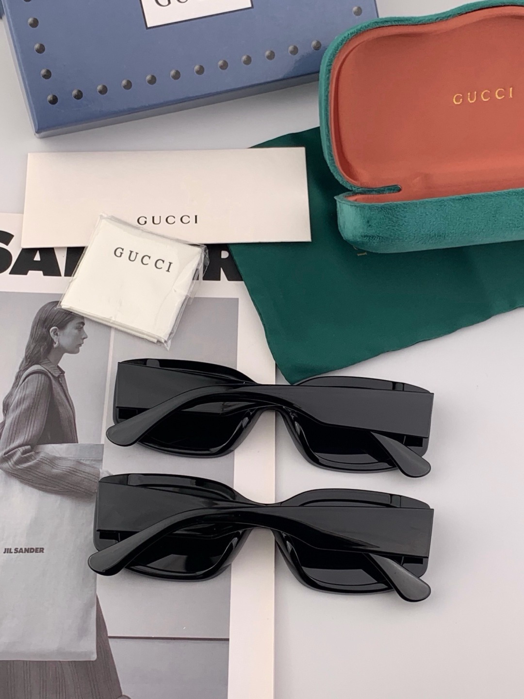 🔺 【GUCCI】开春新款 潮流爆款 时尚方框偏光太阳镜 高品质 佩戴舒适 网红潮款墨镜 女士高清尼龙偏光太阳镜🕶️ 🎉