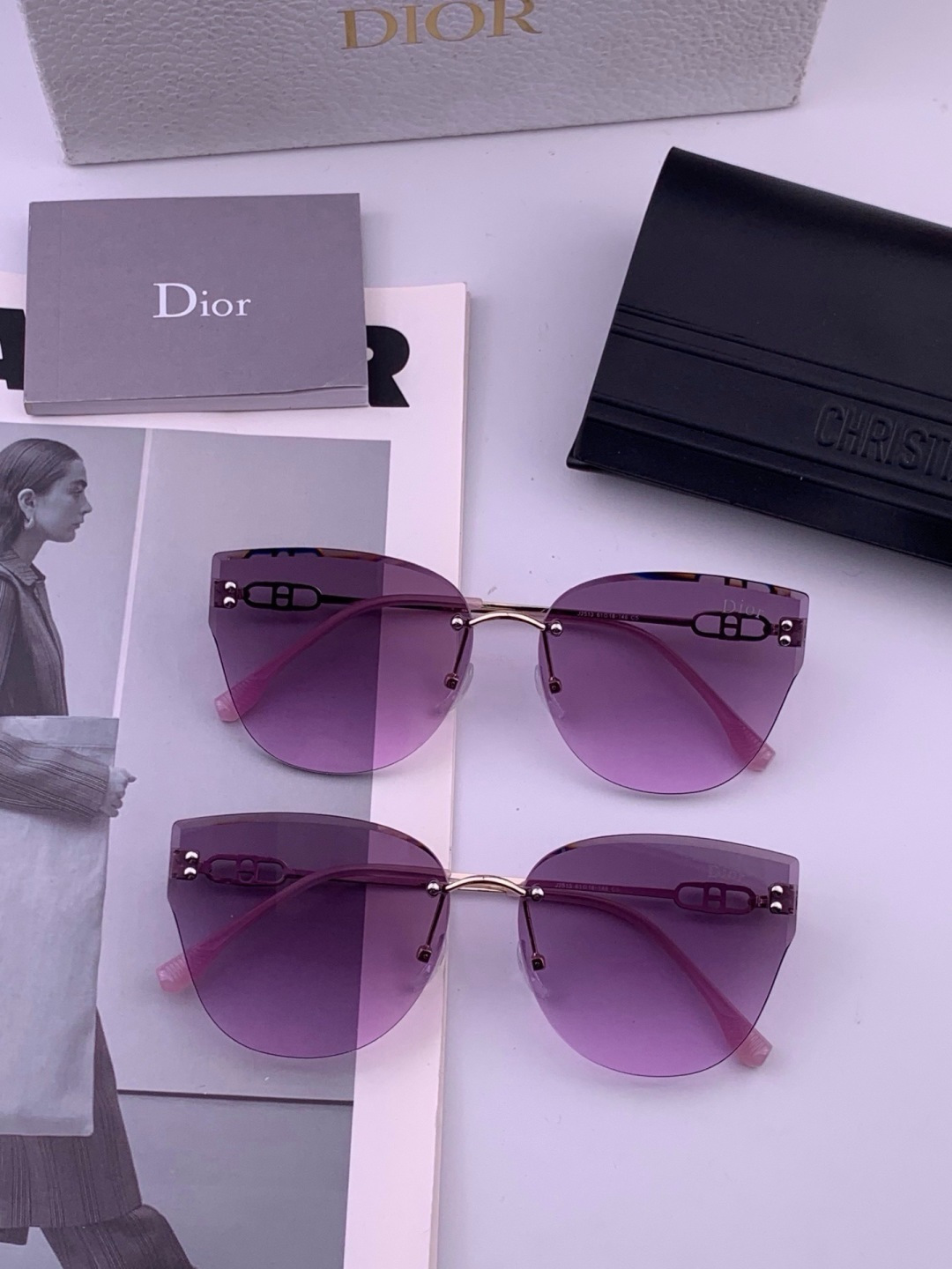 DIOR🌋☔️时尚无框太阳镜镜片 顶级奢侈品[强] 高品质[胜利][亲亲]🍦🍨 [得意] 气质非凡😄 🍫🍪女士开车墨镜[