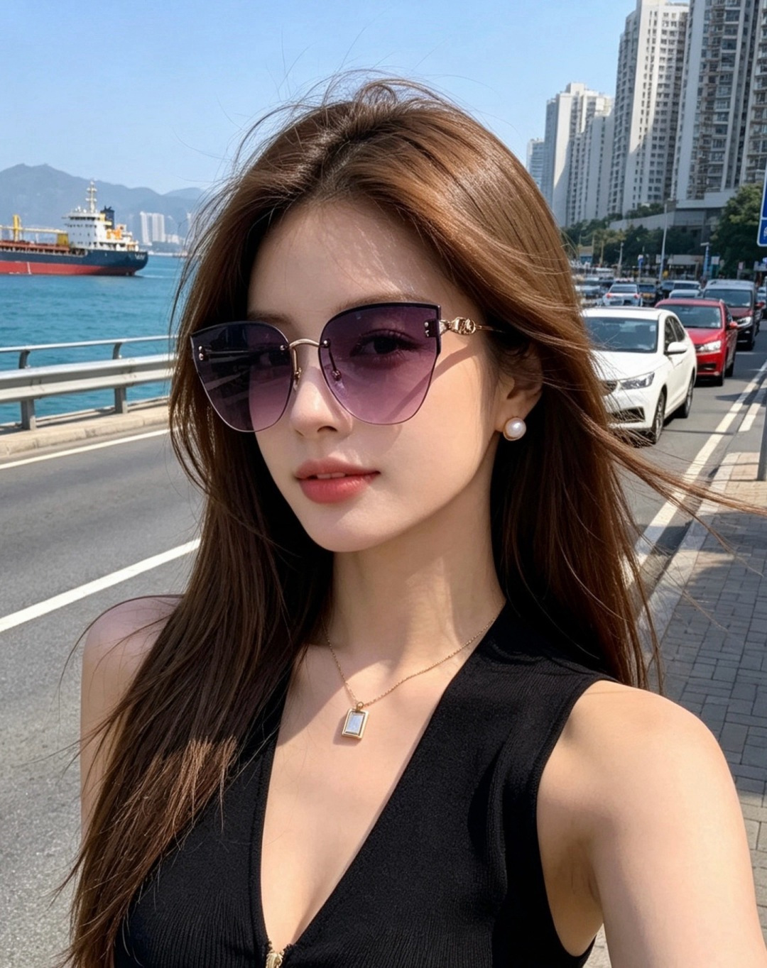 DIOR🌋☔️时尚无框太阳镜镜片 顶级奢侈品[强] 高品质[胜利][亲亲]🍦🍨 [得意] 气质非凡😄 🍫🍪女士开车墨镜[