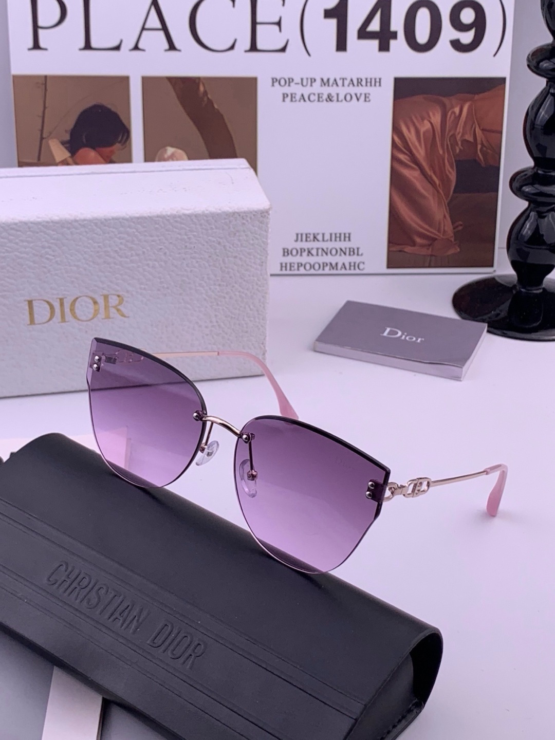 DIOR🌋☔️时尚无框太阳镜镜片 顶级奢侈品[强] 高品质[胜利][亲亲]🍦🍨 [得意] 气质非凡😄 🍫🍪女士开车墨镜[