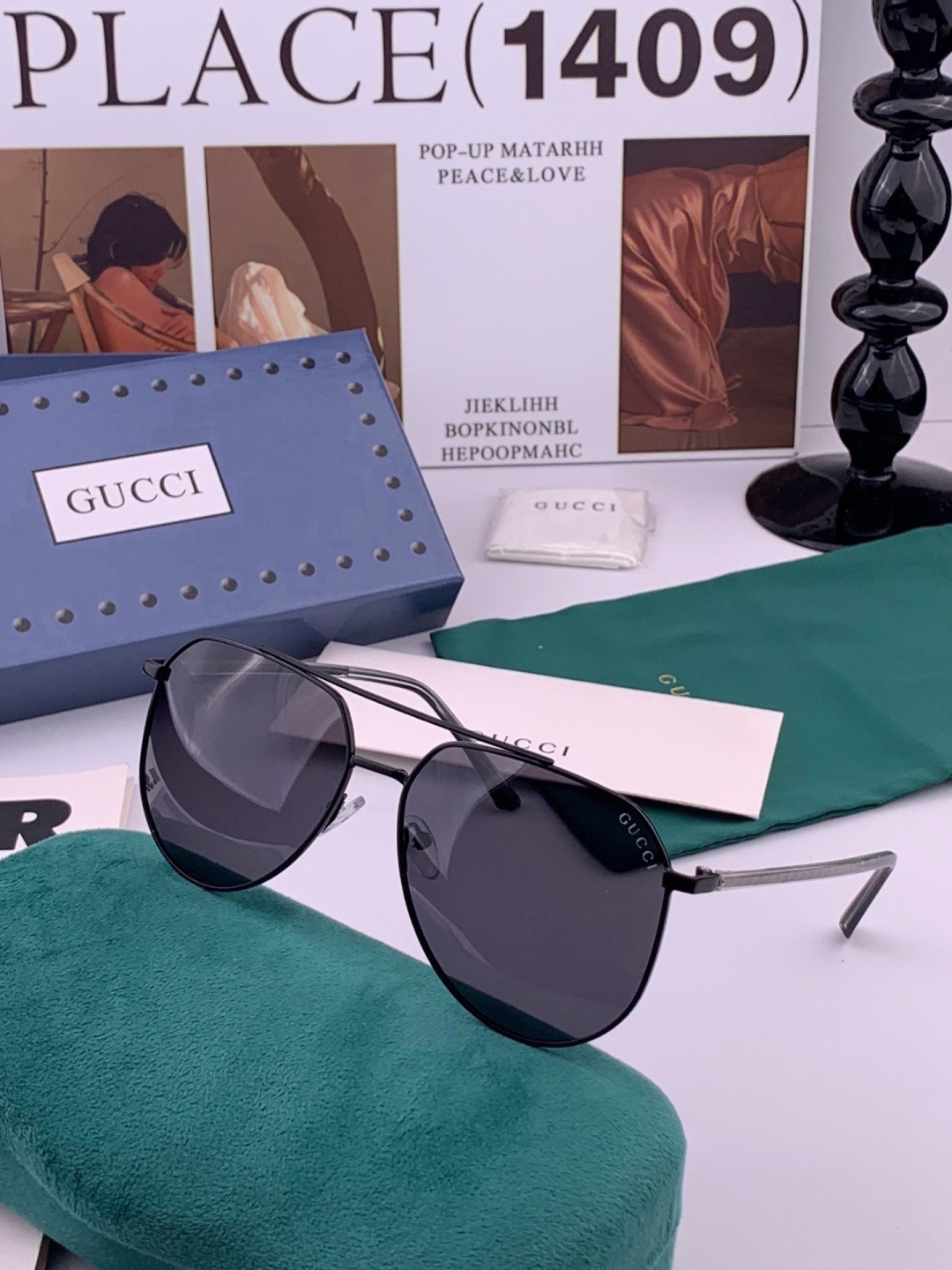 Gucci 🔥  高品质男女款墨镜   👍 进口宝丽来偏光镜片  🔥蛤蟆镜 开车钓鱼都可 🔥百搭显瘦墨镜韩版男士飞行员大