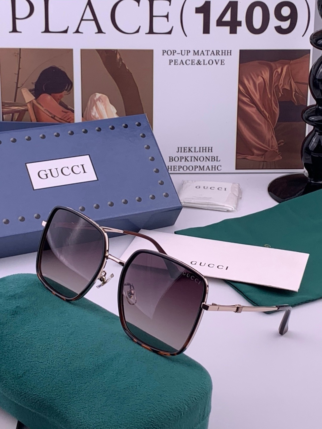 🔺 【GUCCI-偏光太阳镜】开春新款 潮流爆款 时尚圆框偏光太阳镜 高品质 佩戴舒适 网红潮款墨镜 女士高清偏光太阳镜