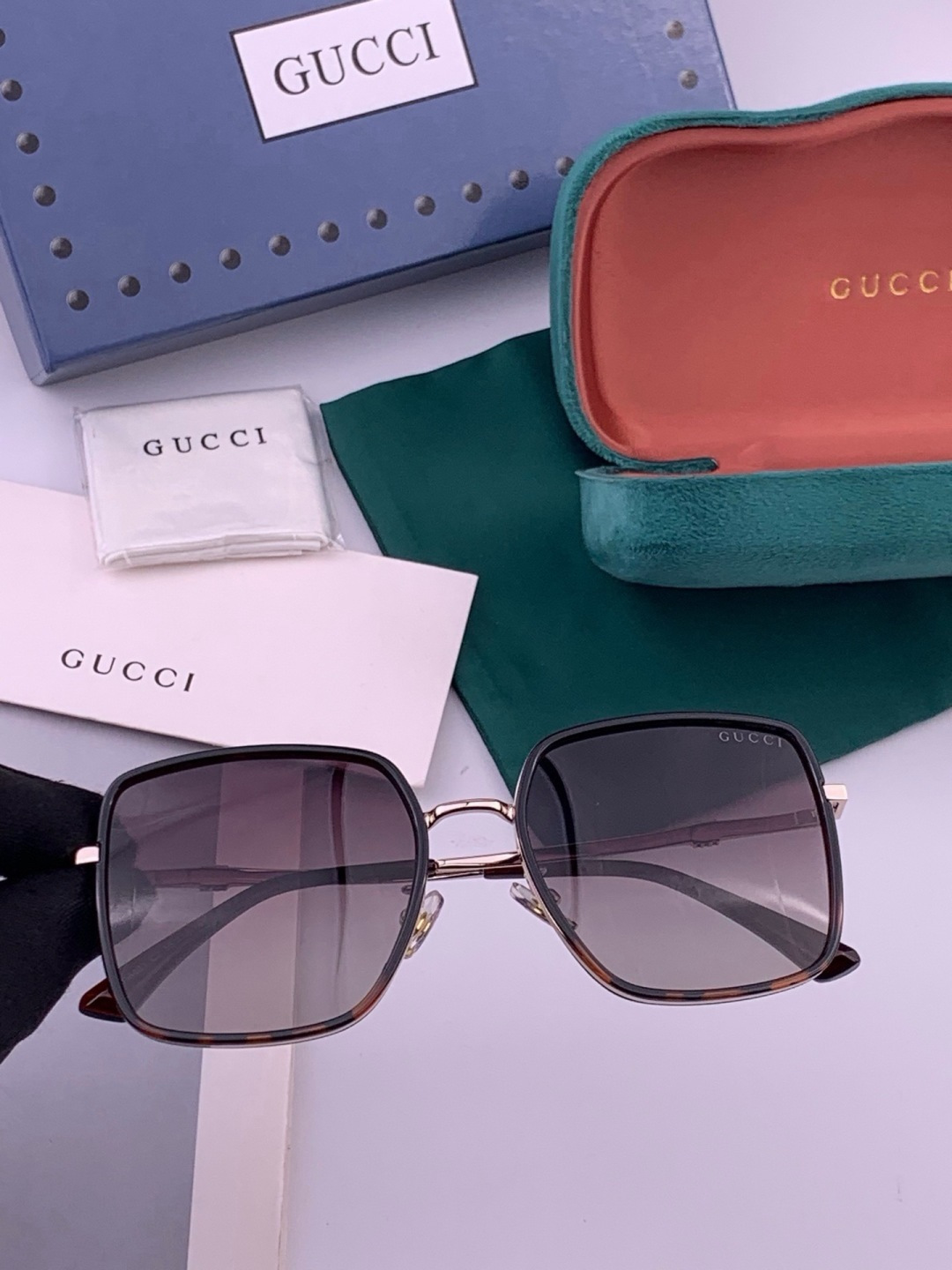 🔺 【GUCCI-偏光太阳镜】开春新款 潮流爆款 时尚圆框偏光太阳镜 高品质 佩戴舒适 网红潮款墨镜 女士高清偏光太阳镜