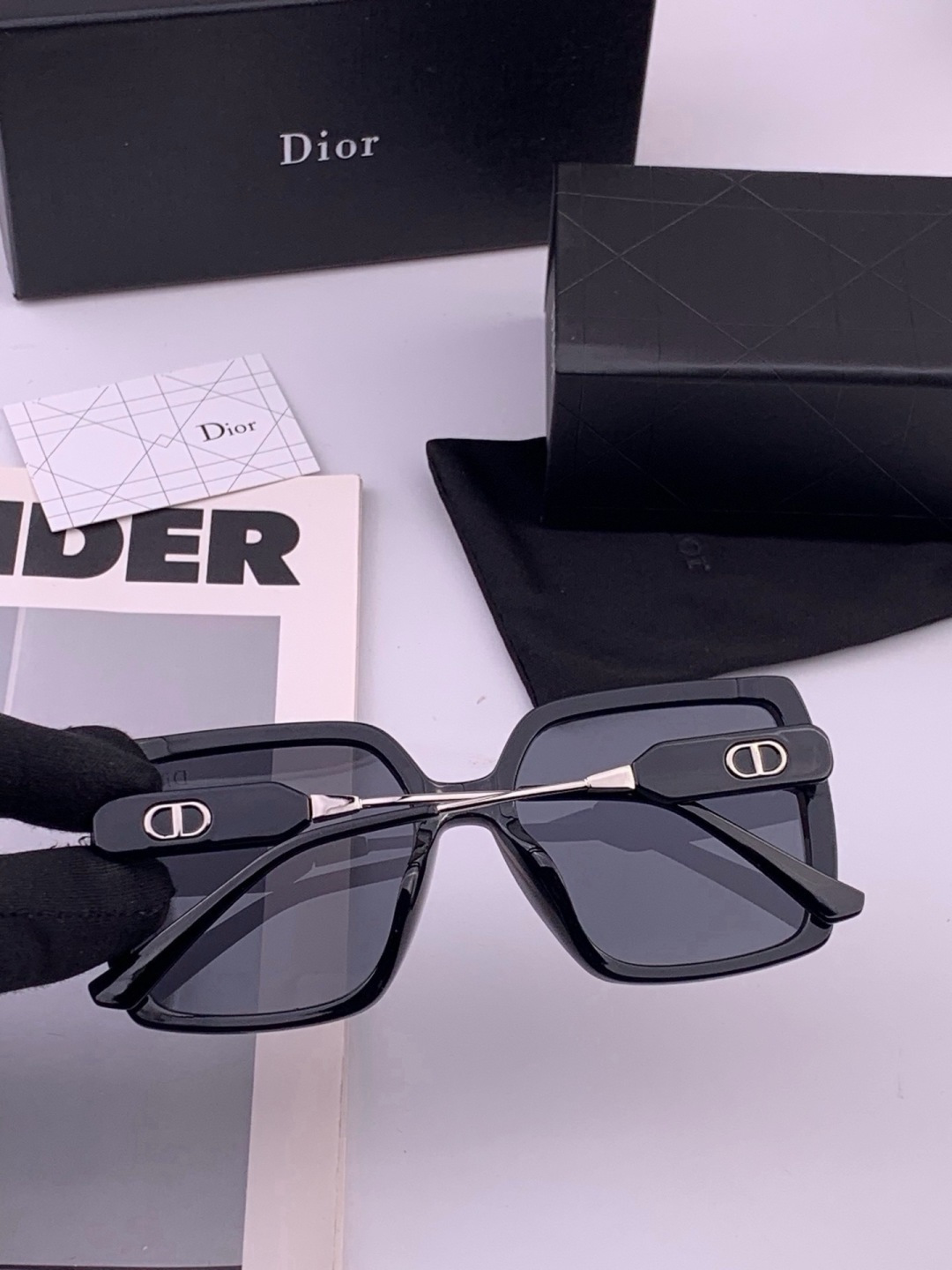【DIOR】新款潮流爆款 时尚方框太阳镜 佩戴舒适 网红潮款墨镜  女士高清加厚偏光太阳镜🕶️ 🎉高品质TR镜框 ♥️♥