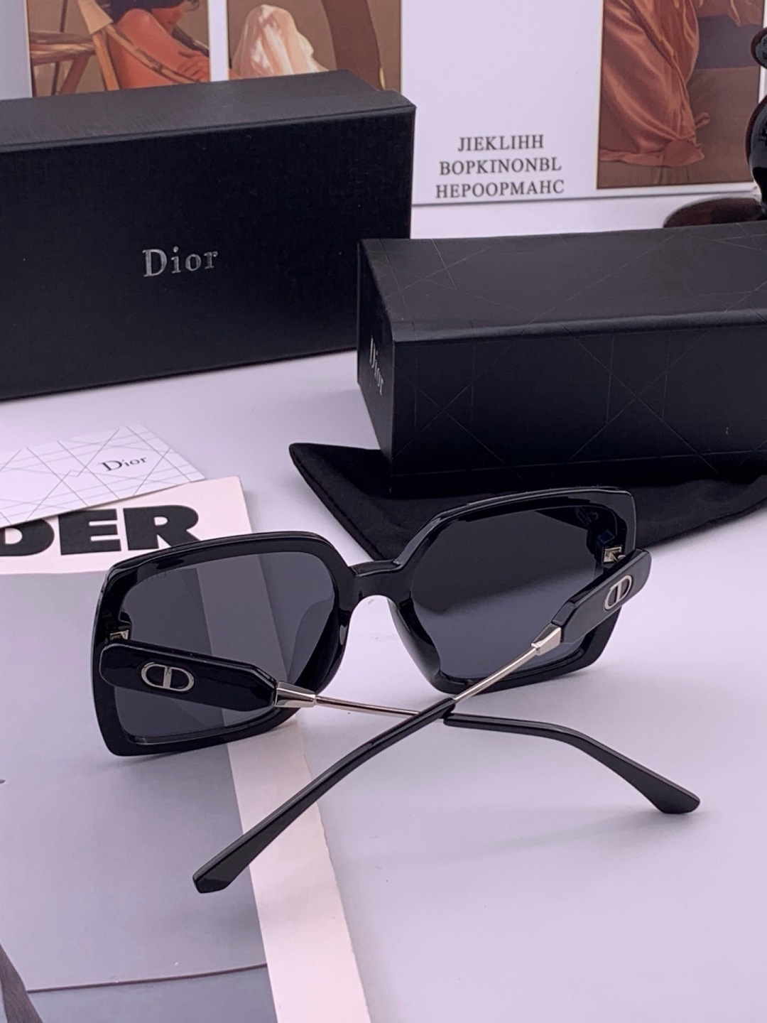 【DIOR】新款潮流爆款 时尚方框太阳镜 佩戴舒适 网红潮款墨镜  女士高清加厚偏光太阳镜🕶️ 🎉高品质TR镜框 ♥️♥