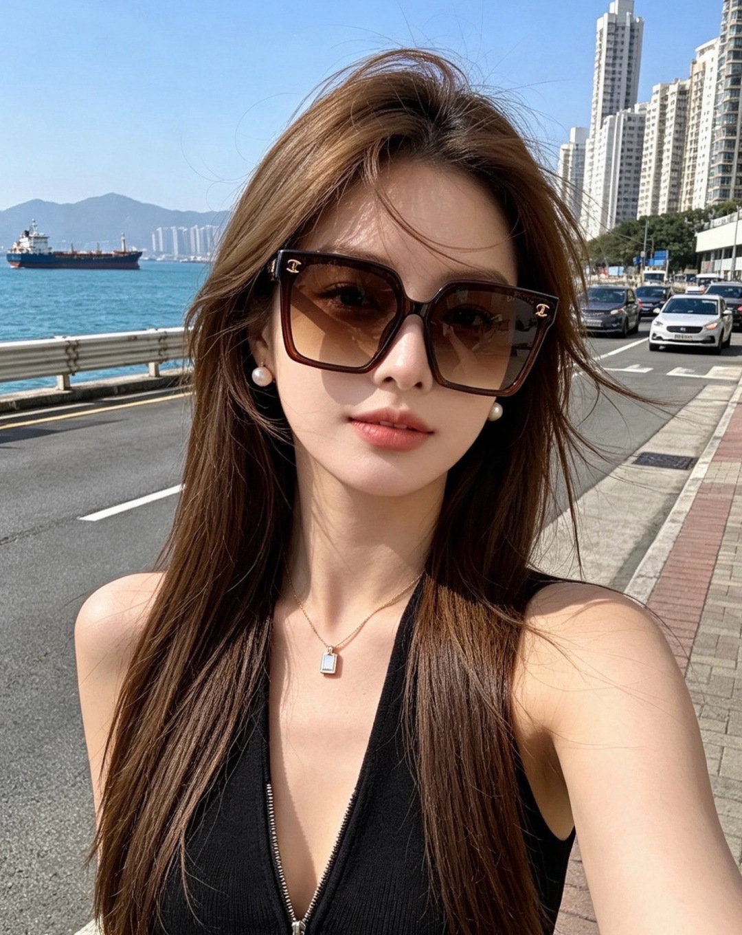 Chanel大框太阳镜墨镜  经典的方框设计，不挑脸型，无论搭配大衣还是连衣裙都非常显气质太阳镜预防紫外线  型号：CH