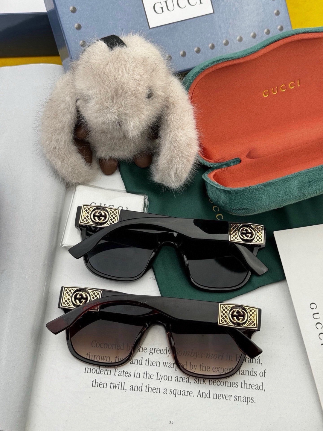 🔺 【GUCCI】开春新款 潮流爆款 时尚方框太阳镜 高品质 佩戴舒适 网红潮款墨镜 型号：G35804