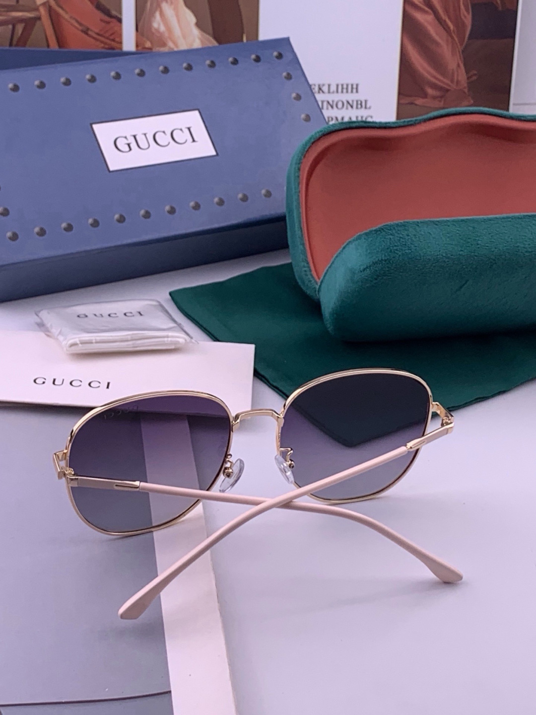 🔺 GUCCI🔻官方新款 众多明星同款[色]‼️‼️新款大框偏光墨镜 🌈🌈宝丽来超清加厚太阳镜🔝🔝型号：G5822