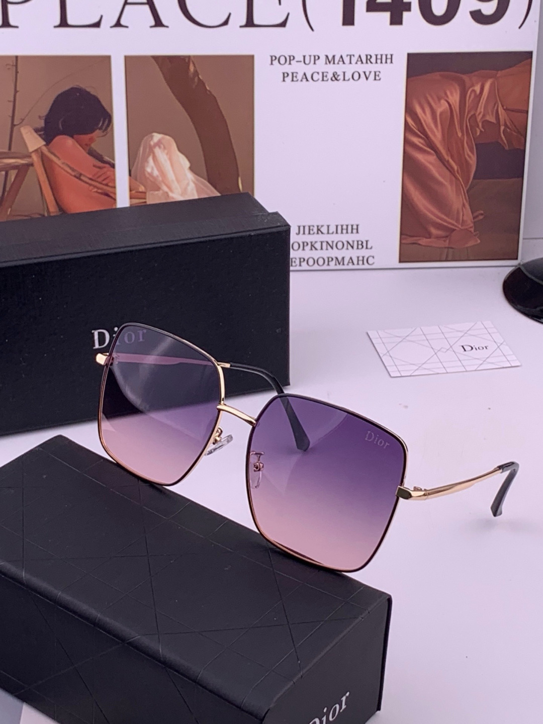 🔺 【DIOR-迪奥】开春新款 潮流爆款 时尚方框偏光太阳镜 高品质 佩戴舒适 网红潮款墨镜 型号：D5813