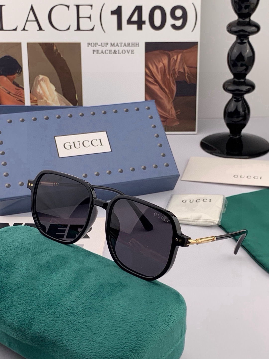 【TR偏光系列】Gucci   经典的方框设计，不挑脸型，无论搭配大衣还是连衣裙都非常显气质尼龙偏光镜片预防紫外线 型号