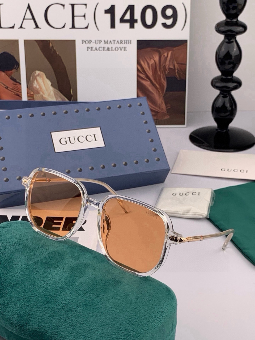 【TR偏光系列】Gucci   经典的方框设计，不挑脸型，无论搭配大衣还是连衣裙都非常显气质尼龙偏光镜片预防紫外线 型号