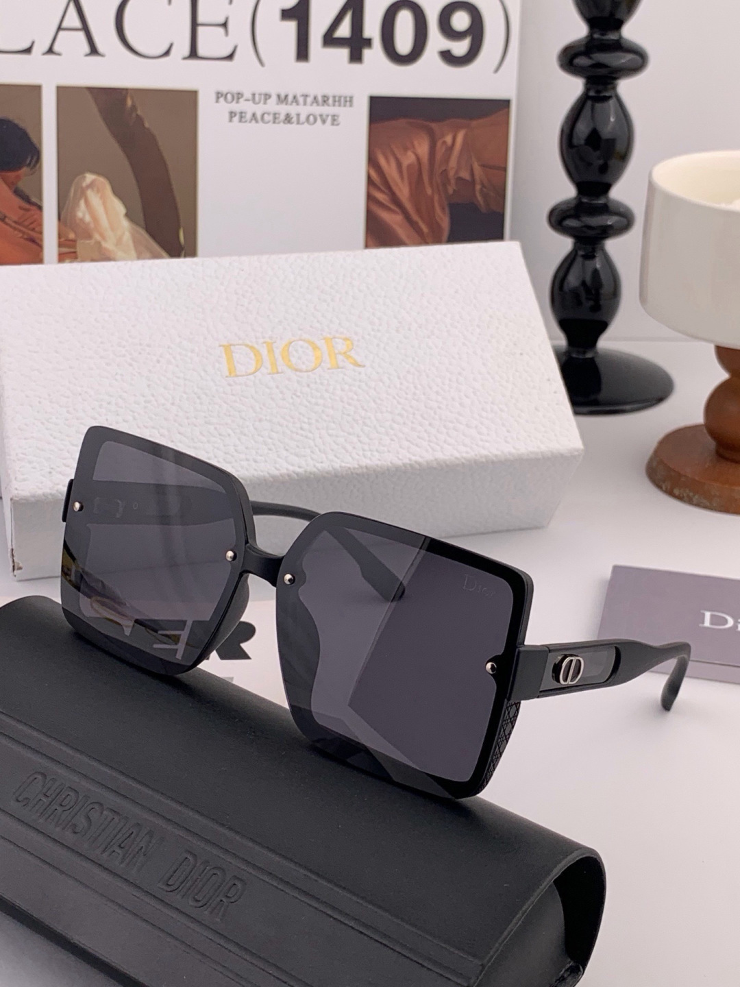 🔺 【DIOR-迪奥】开春新款 潮流爆款 时尚方框偏光太阳镜 高品质 佩戴舒适 网红潮款墨镜 女士高清偏光太阳镜🕶️ 🎉