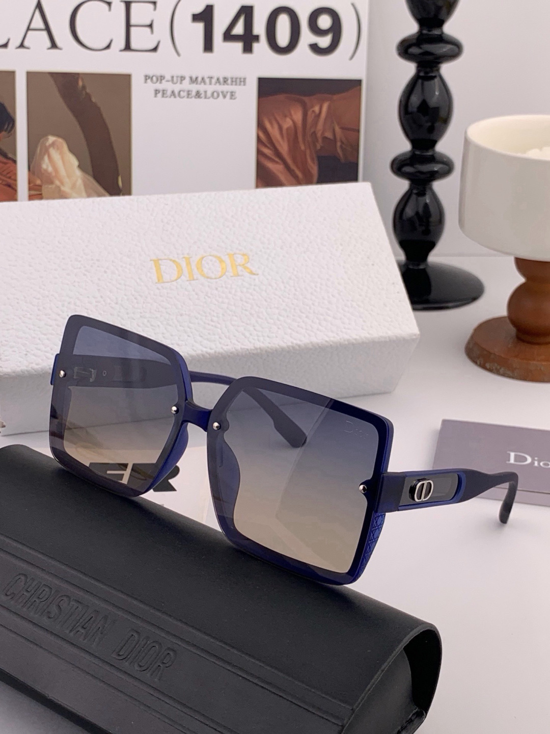 🔺 【DIOR-迪奥】开春新款 潮流爆款 时尚方框偏光太阳镜 高品质 佩戴舒适 网红潮款墨镜 女士高清偏光太阳镜🕶️ 🎉