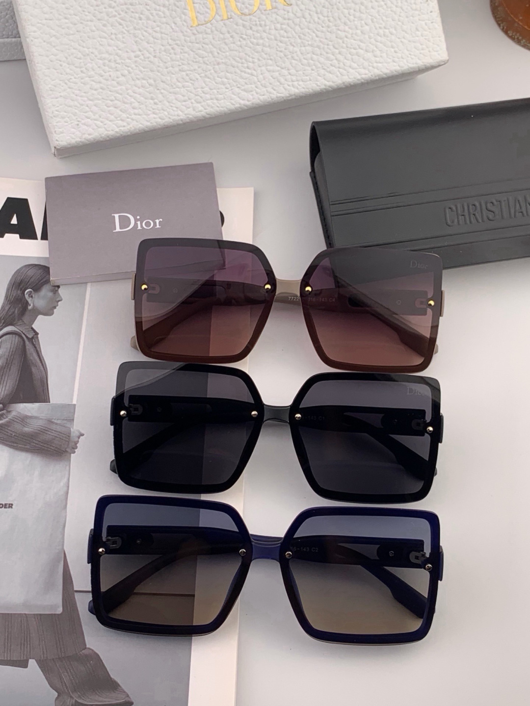 🔺 【DIOR-迪奥】开春新款 潮流爆款 时尚方框偏光太阳镜 高品质 佩戴舒适 网红潮款墨镜 女士高清偏光太阳镜🕶️ 🎉
