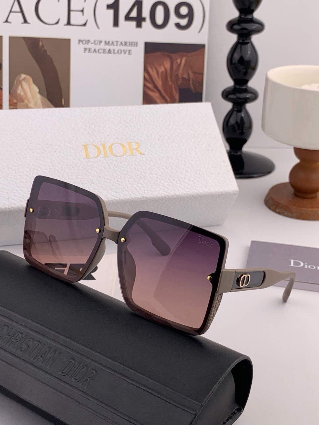 🔺 【DIOR-迪奥】开春新款 潮流爆款 时尚方框偏光太阳镜 高品质 佩戴舒适 网红潮款墨镜 女士高清偏光太阳镜🕶️ 🎉