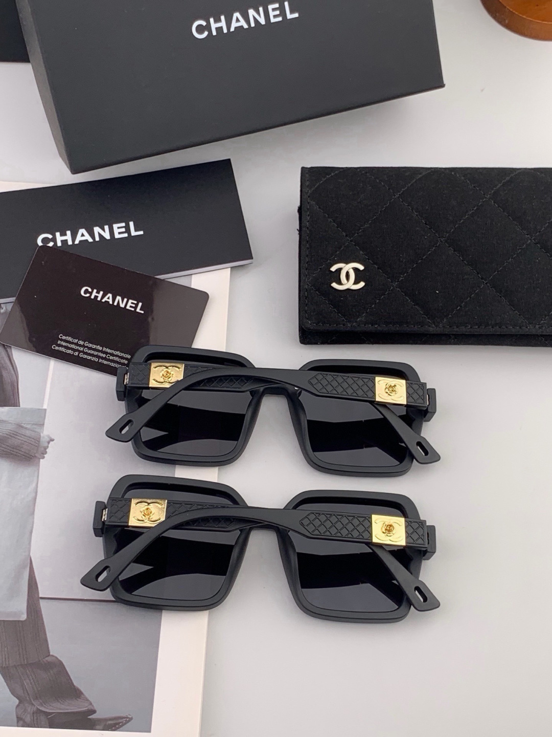 【CHANEL】香奈儿 新款潮流爆款 时尚方框太阳镜 佩戴舒适 网红潮款墨镜  女士高清加厚偏光太阳镜🕶️ 🎉高品质TR