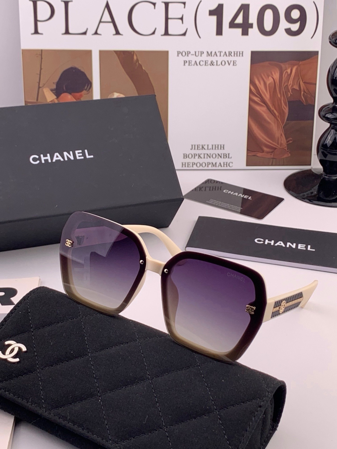 【CHANEL】香奈儿 新款潮流爆款 时尚方框太阳镜 佩戴舒适 网红潮款墨镜  女士高清加厚偏光太阳镜🕶️ 🎉高品质TR