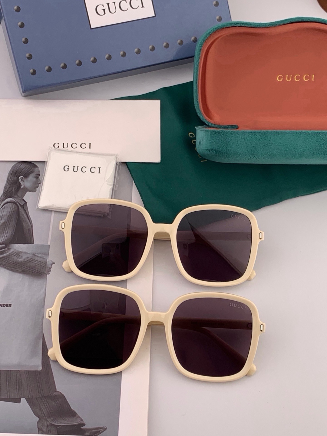 🔺GUCCI🔻古驰 GG方框太阳镜 完美品质 🎓独特设计  适合各种脸型 亮相时装周 超时尚百搭 实物精致  情侣款 男