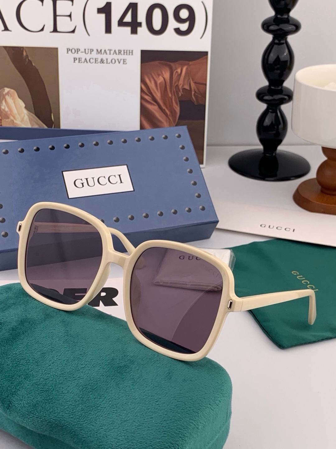 🔺GUCCI🔻古驰 GG方框太阳镜 完美品质 🎓独特设计  适合各种脸型 亮相时装周 超时尚百搭 实物精致  情侣款 男