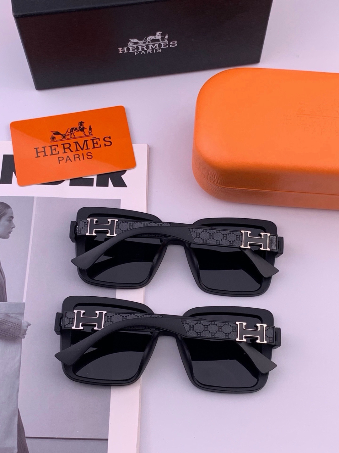 新款 爱马仕女士偏光太阳镜🕶️ 宝丽来高清镜片🎉高品质TR-90镜框 时尚百搭！ 型号：H1992