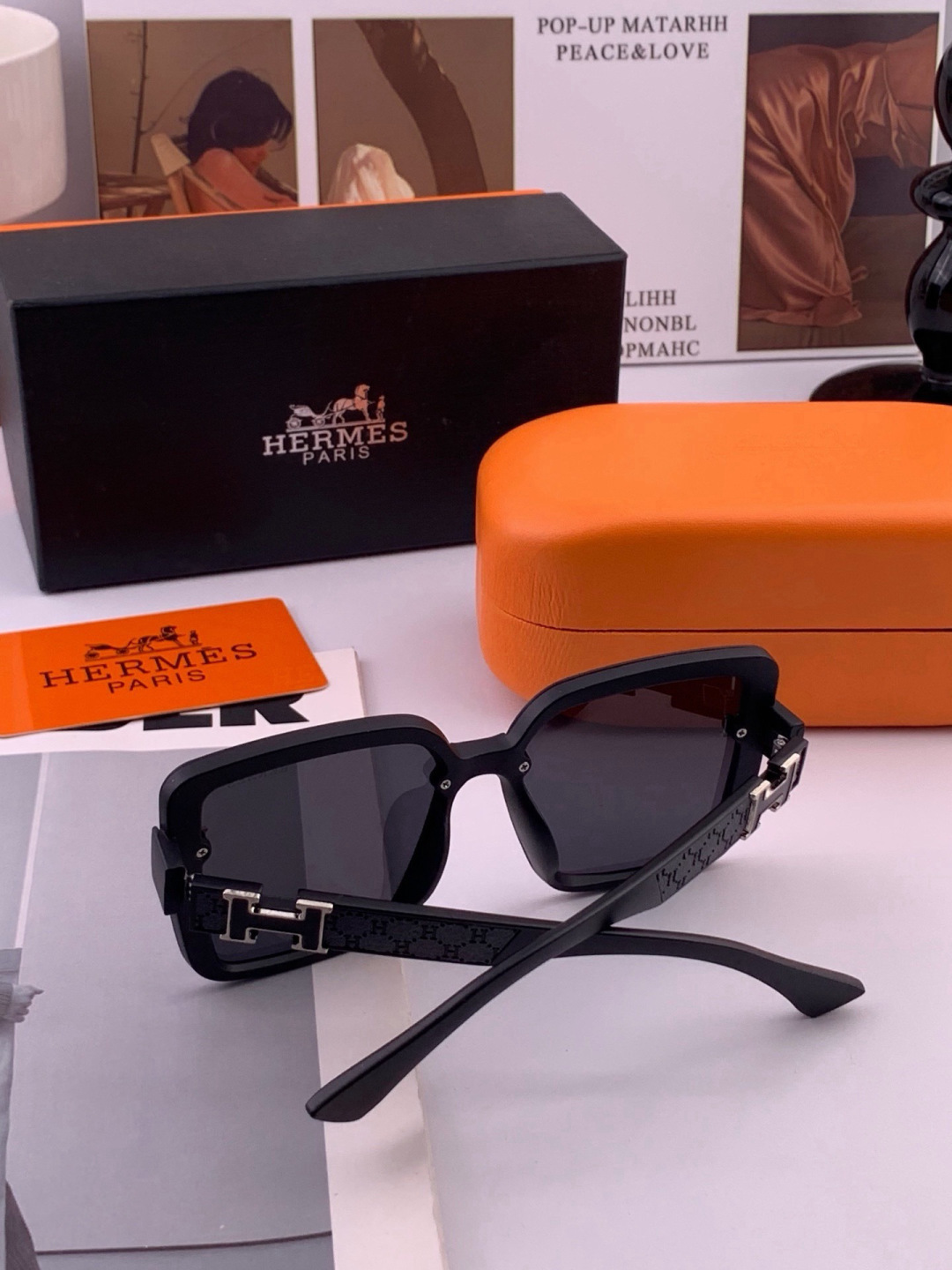 新款 爱马仕女士偏光太阳镜🕶️ 宝丽来高清镜片🎉高品质TR-90镜框 时尚百搭！ 型号：H1992
