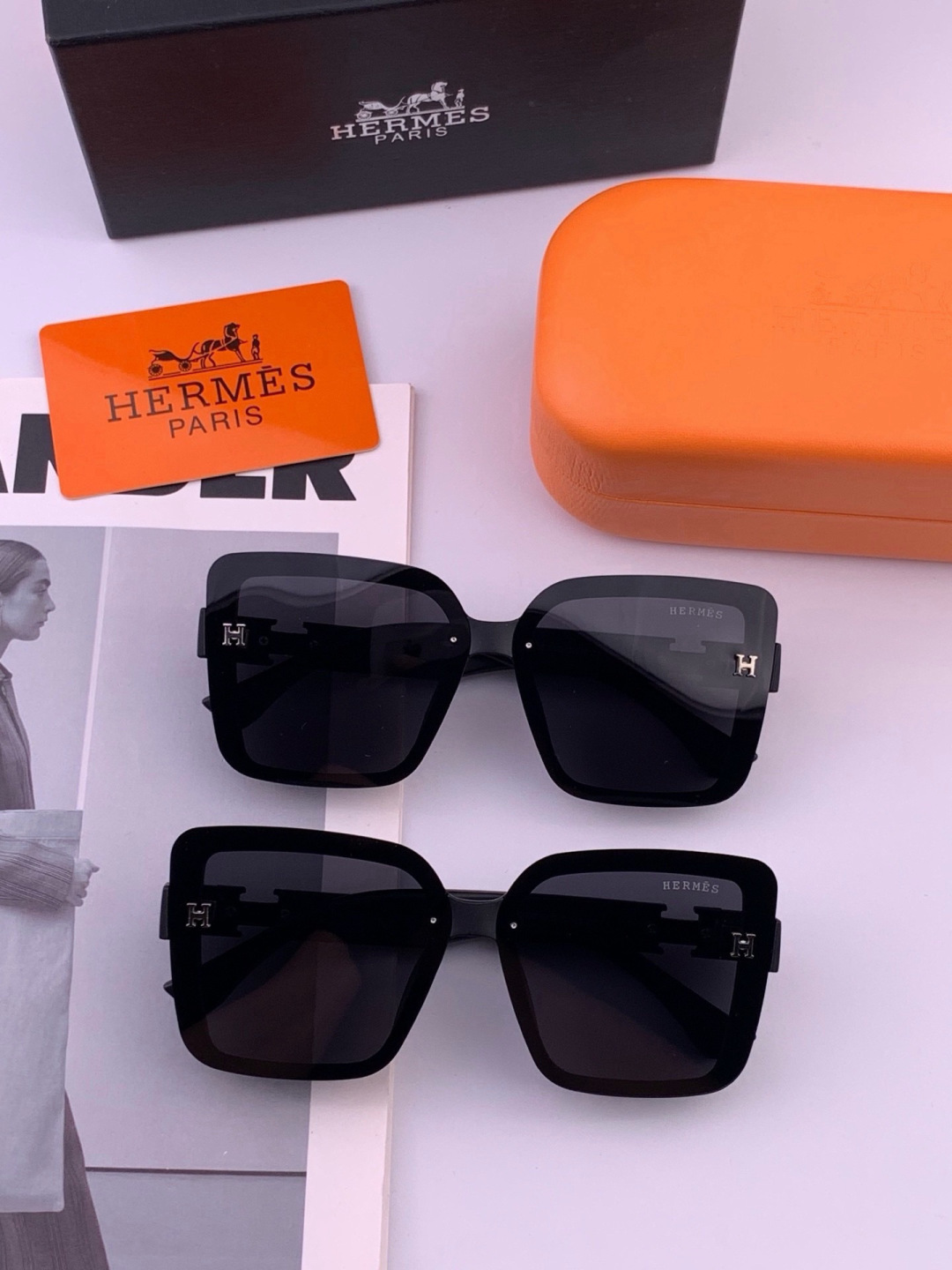 新款 爱马仕女士偏光太阳镜🕶️ 宝丽来高清镜片🎉高品质TR-90镜框 时尚百搭！ 型号：H1992