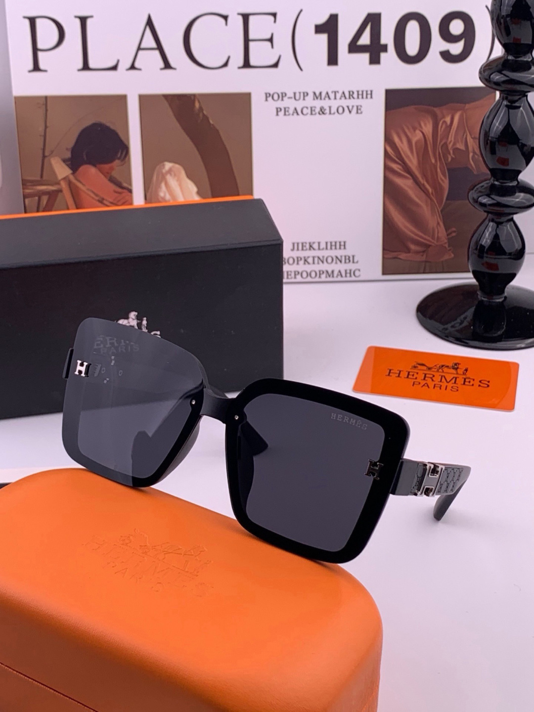 新款 爱马仕女士偏光太阳镜🕶️ 宝丽来高清镜片🎉高品质TR-90镜框 时尚百搭！ 型号：H1992