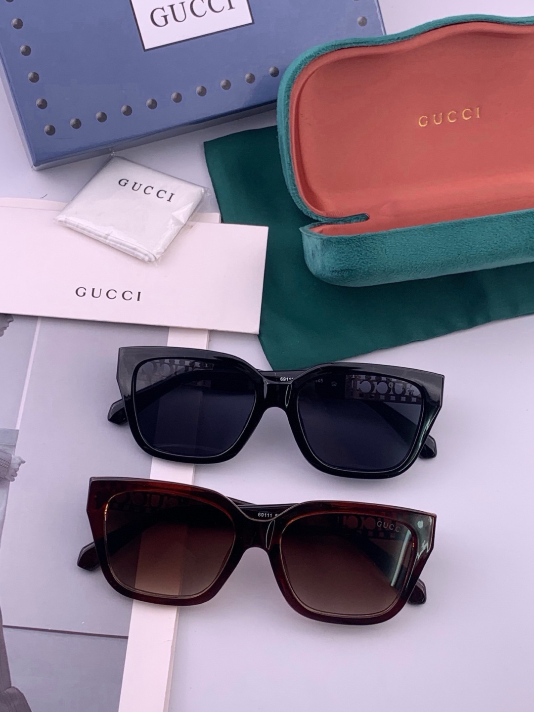 🔺 【GUCCI】开春新款 潮流爆款 时尚方框太阳镜 高品质 佩戴舒适 网红潮款墨镜 型号：G16911