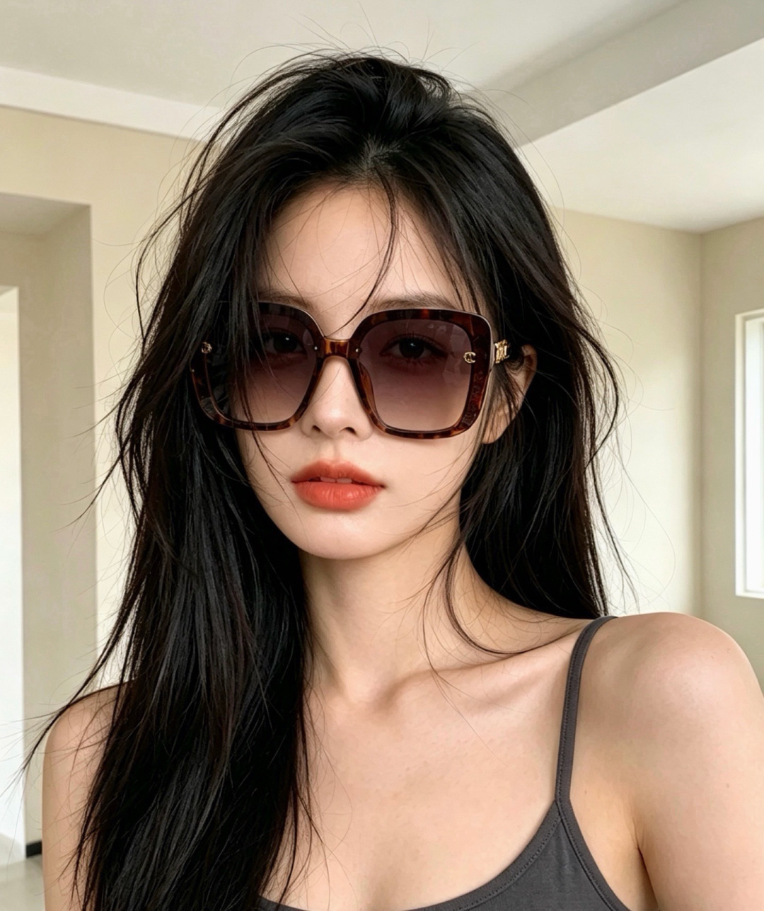 【CHANEL】香奈儿 新款潮流爆款 时尚圆框太阳镜 佩戴舒适 网红潮款墨镜  女士高清加厚偏光太阳镜🕶️ 🎉高品质TR