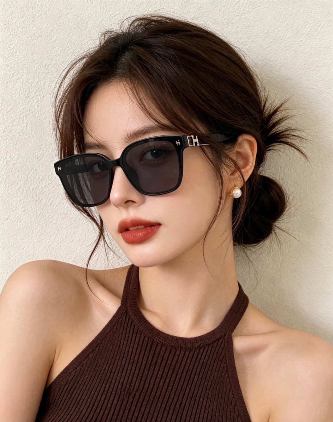 爱马仕   经典的方框设计，不挑脸型，无论搭配大衣还是连衣裙都非常显气质镜片预防紫外线 型号：H0305 