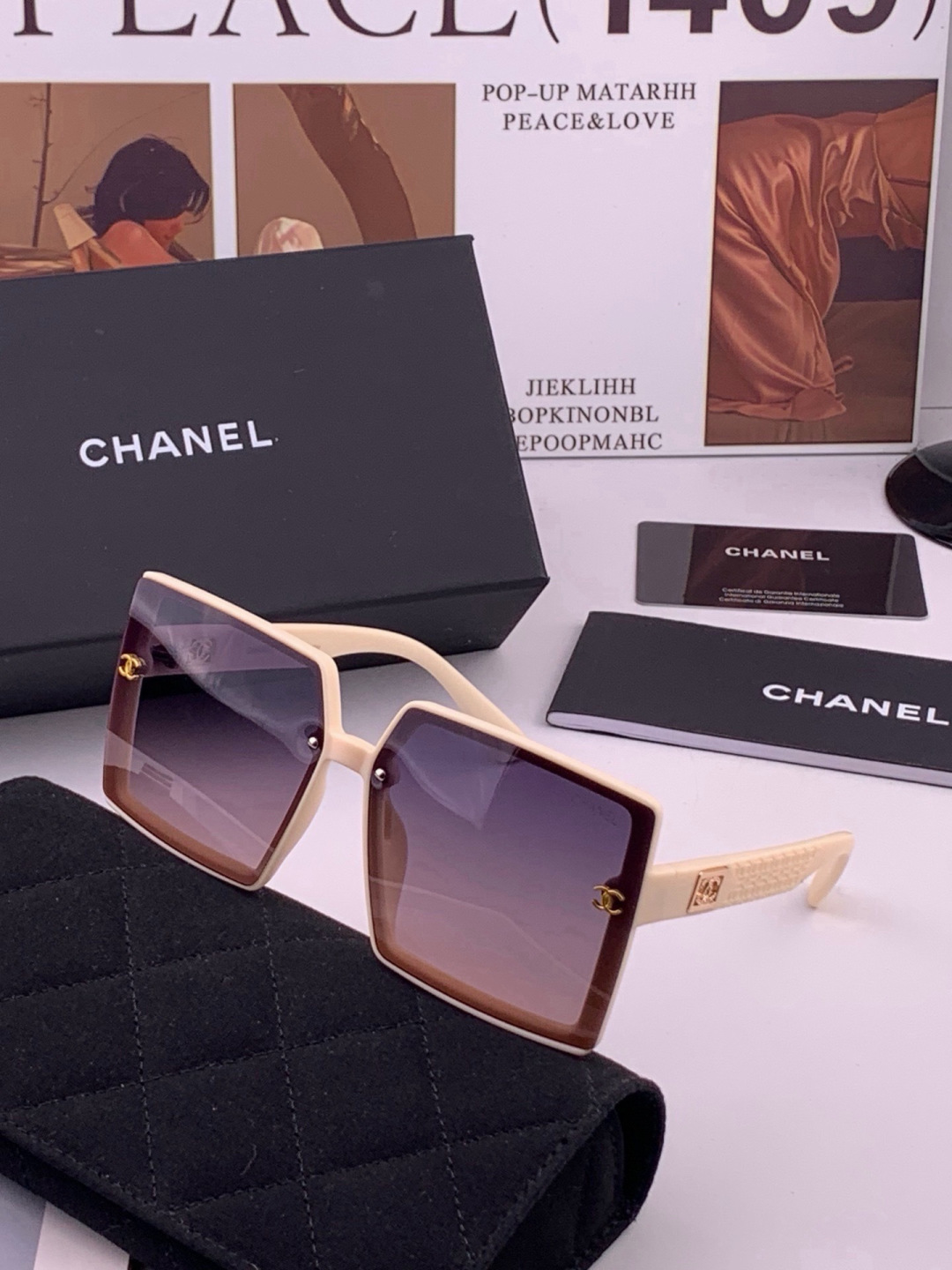 【CHANEL】香奈儿 新款潮流爆款 时尚方框太阳镜 佩戴舒适 网红潮款墨镜  女士高清加厚偏光太阳镜🕶️ 🎉高品质TR