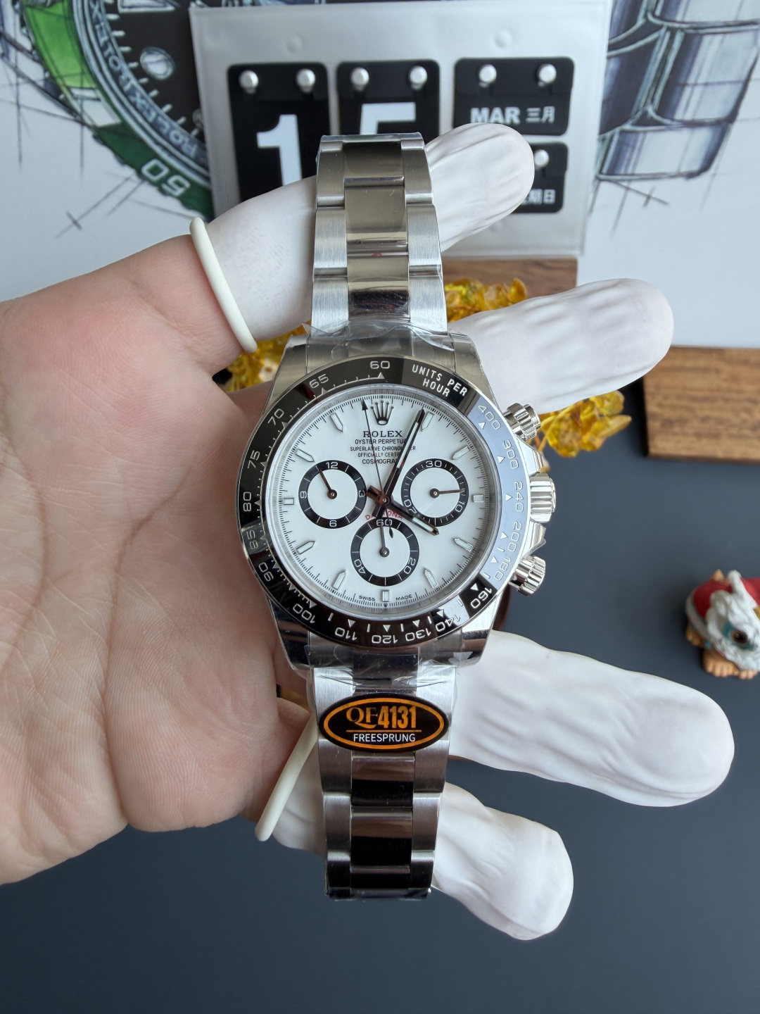 NO:755098,QF new model, 4131 Panda Di, upgraded card-free movement,19860909QF新款,4131熊猫迪,升级无卡度机芯,,Watch