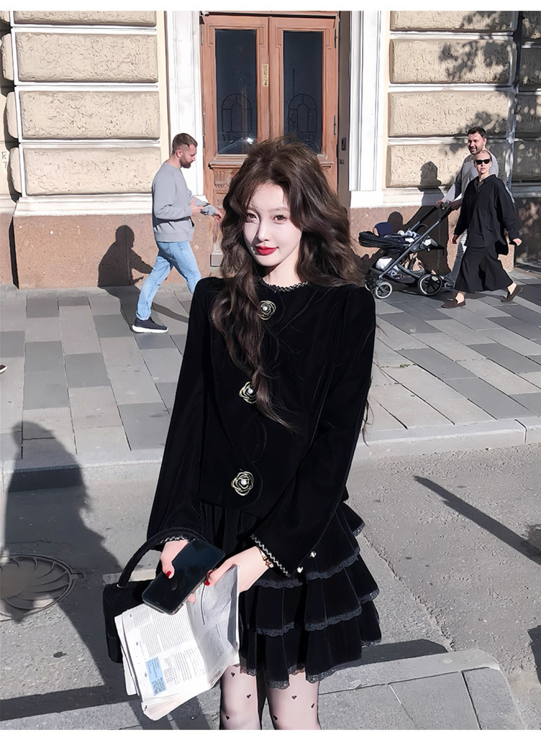 Chanel Inspired Velvet Embroidered Jacket Women's Autumn Retro Style Coat