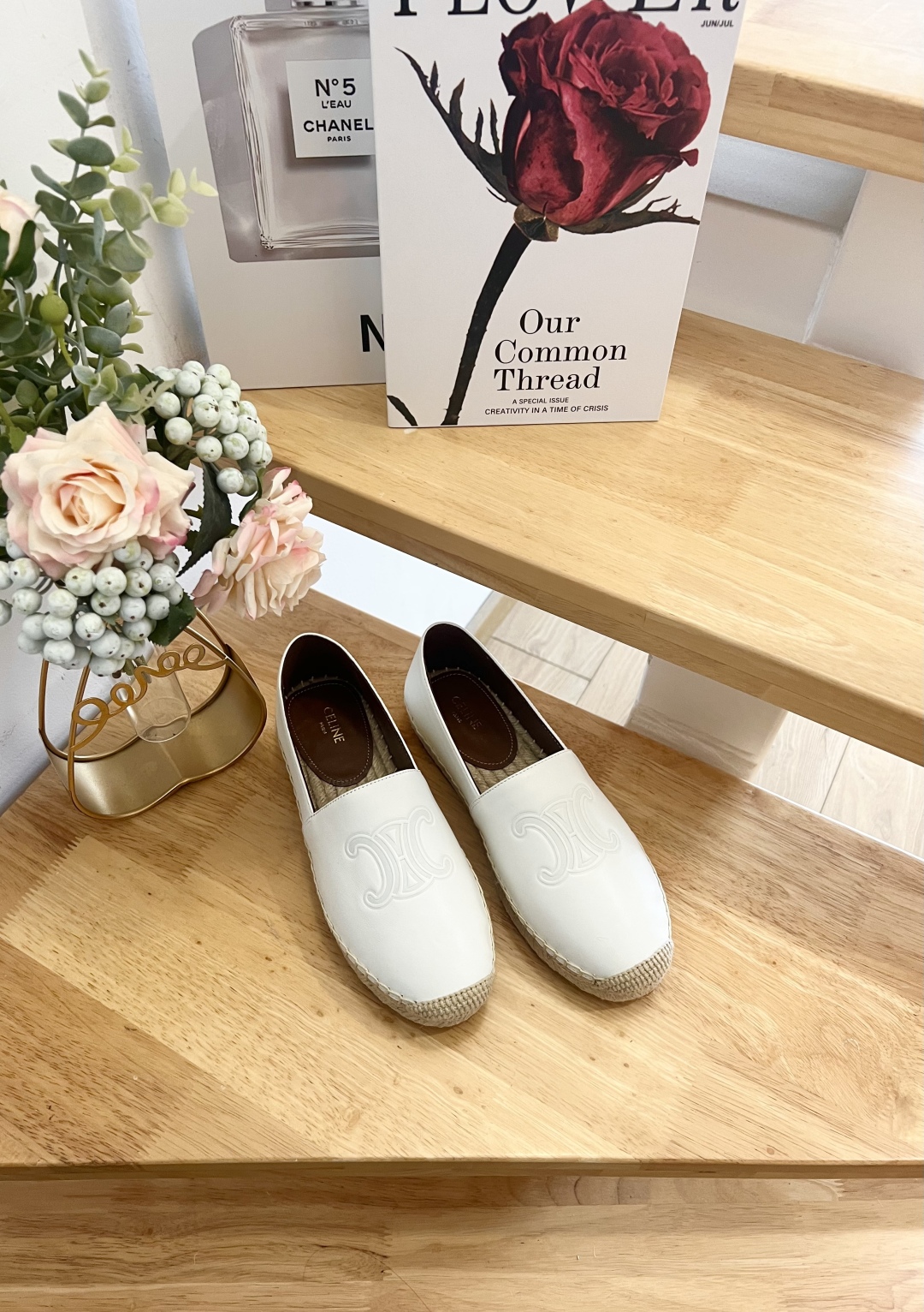 Celine Women's White Leather Espadrille Flats with Raffia Sole (Sizes 36-41) 4 cmp i1739860754274 6273 0 1