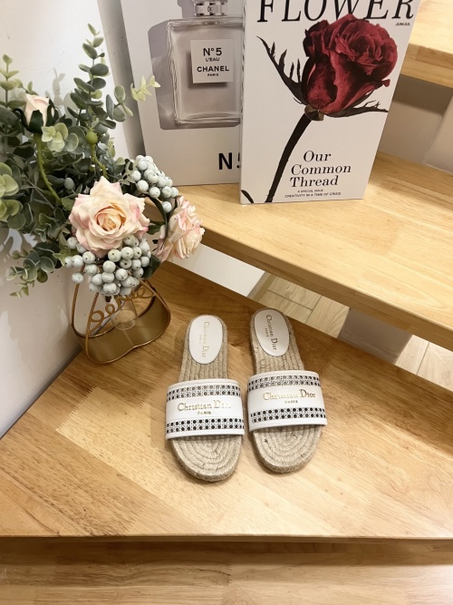 Dior Granville Espadrille Sandals with Embroidered 'Christian Dior' Ribbon 1 Dior Granville Espadrille Sandals with Embroidered 'Christian Dior' Ribbon