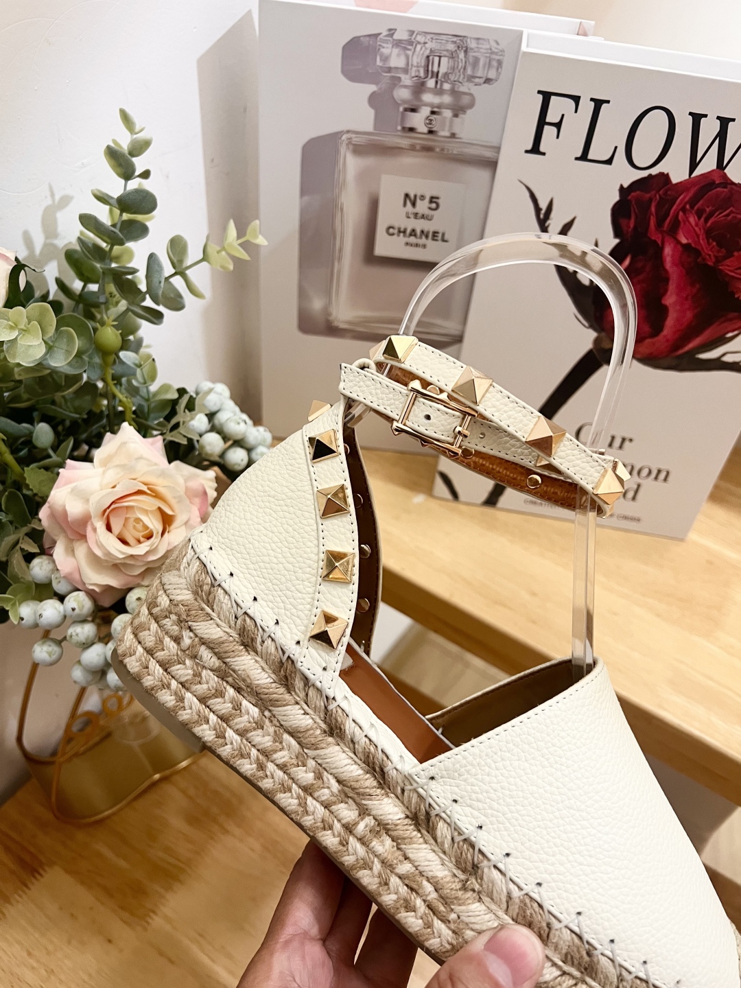 Valentino Garavani Espadrille Wedge Sandals with Studs 10 cmp i1739868264220 3172 0 8