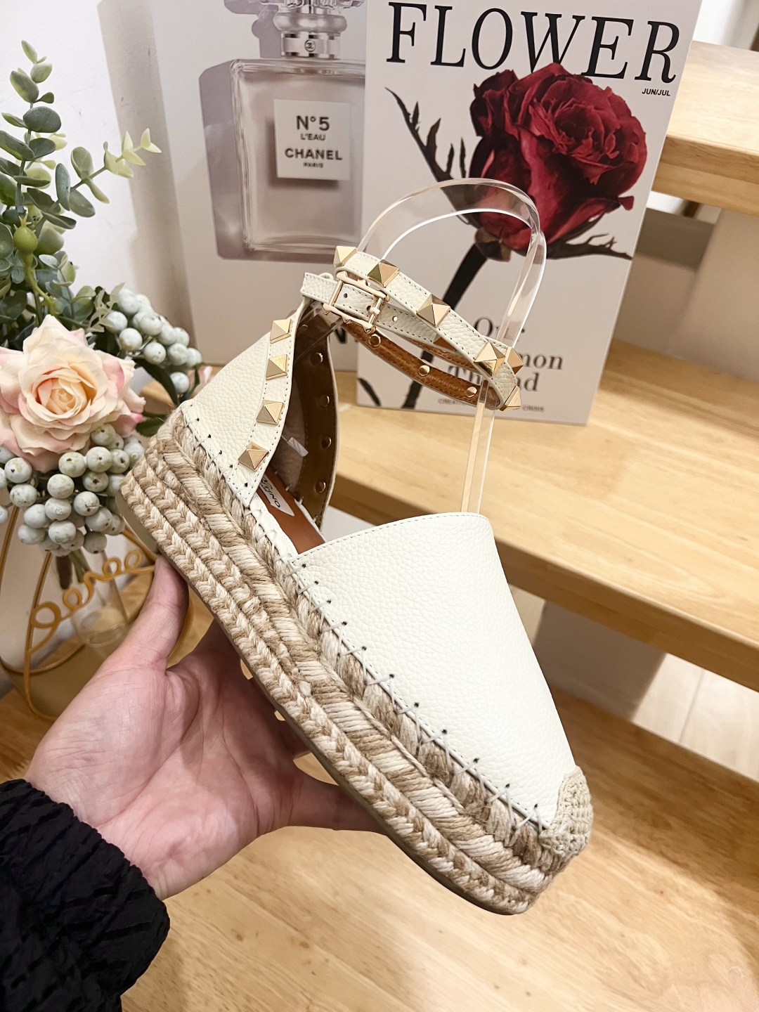 Valentino Garavani Espadrille Wedge Sandals with Studs