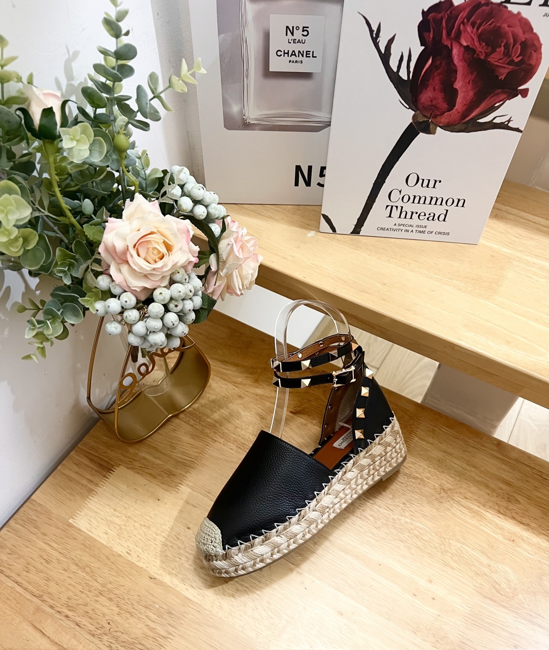 Valentino Garavani Espadrille Wedge Sandals with Roman Studs in Black Leather 5 cmp i1739868279990 6593 0 2