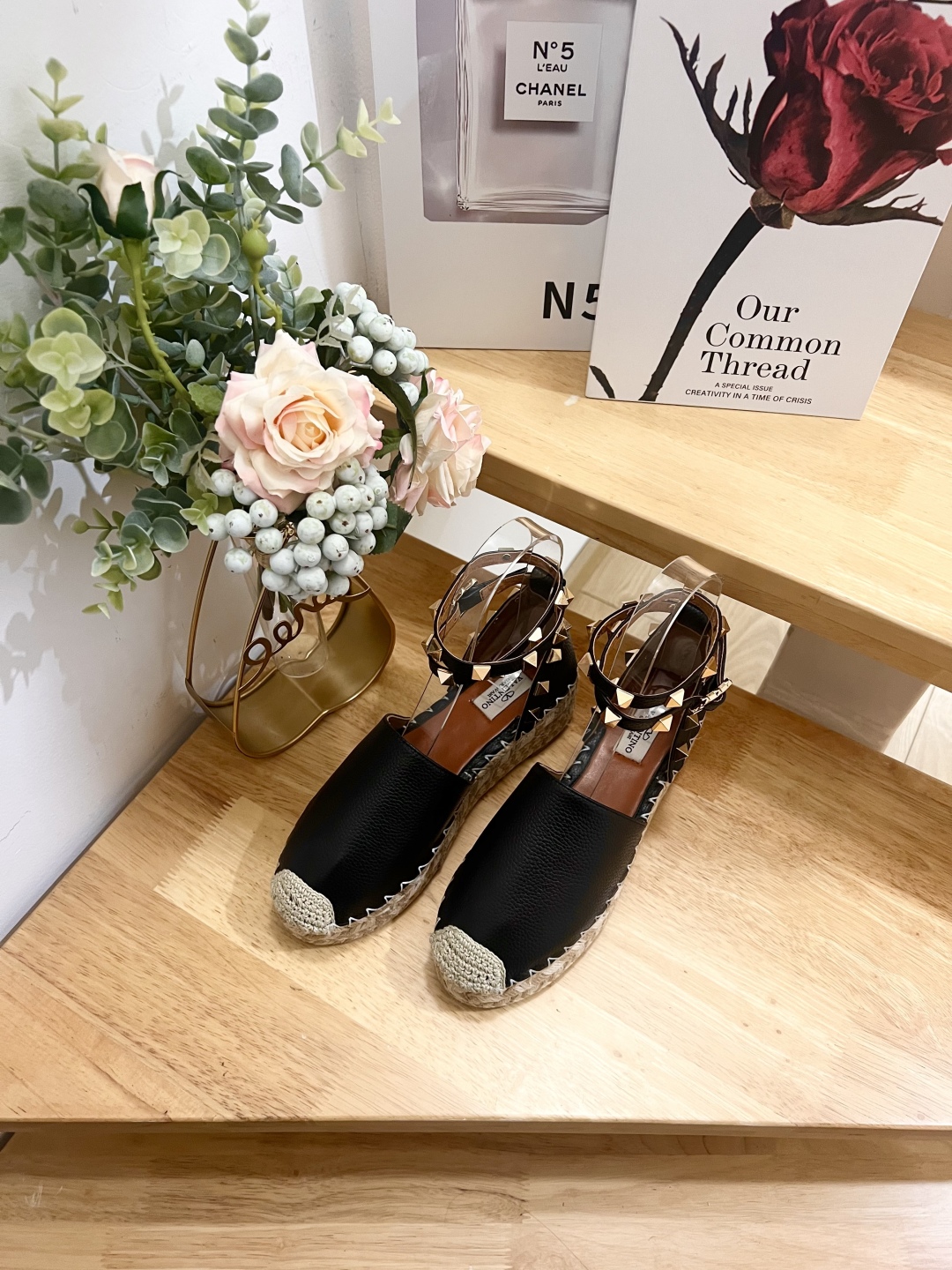 Valentino Garavani Espadrille Wedge Sandals with Roman Studs in Black Leather 7 cmp i1739868280216 815 0 5