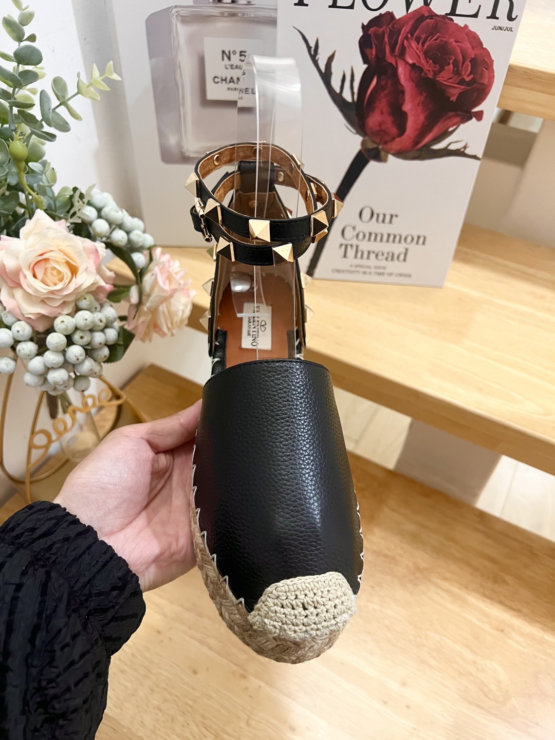 Valentino Garavani Espadrille Wedge Sandals with Roman Studs in Black Leather 8 cmp i1739868290198 1978 0 6