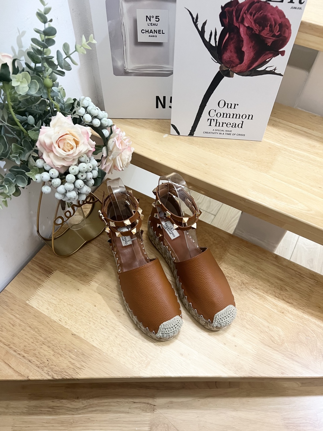 Valentino Garavani Leather Espadrille Wedge Sandals with Stud Details 6 cmp i1739868326153 3159 0 4