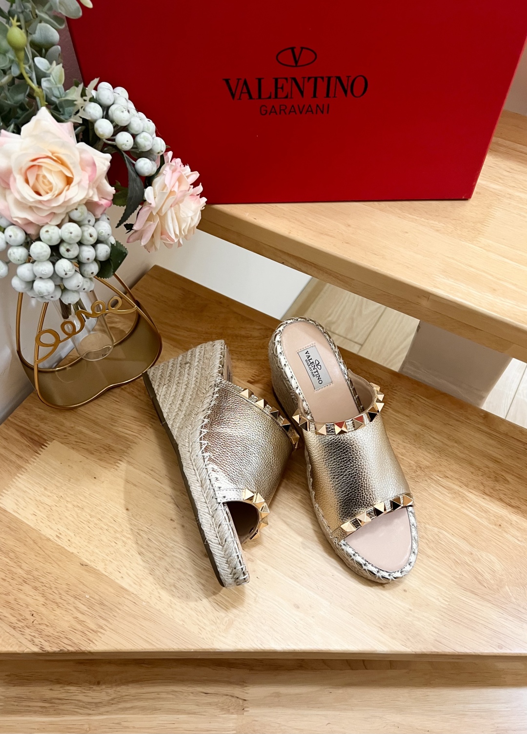 Valentino Garavani Metallic Leather Wedge Sandals with Studs 8 cmp i1741160026453 3573 0 6