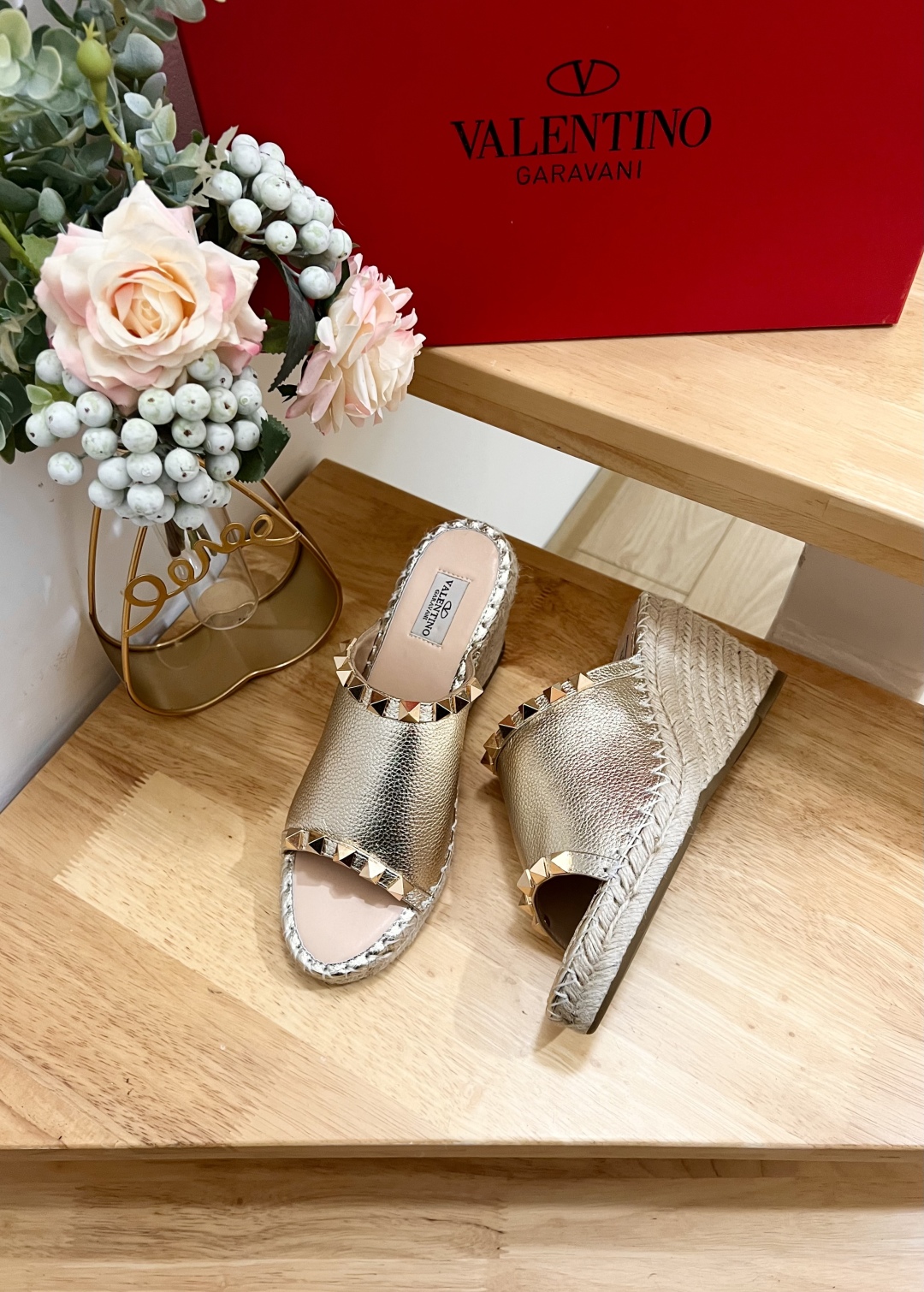 Valentino Garavani Metallic Leather Wedge Sandals with Studs 7 cmp i1741160026465 689 0 5