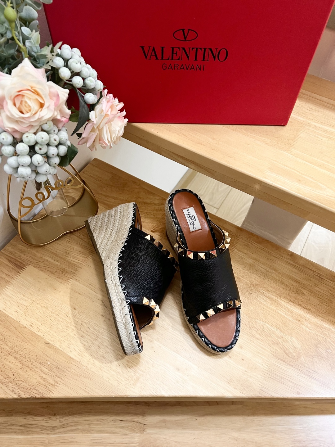 Valentino Garavani Leather Espadrille Wedge Sandals with Metal Studs 6 cmp i1741160069849 1858 0 6