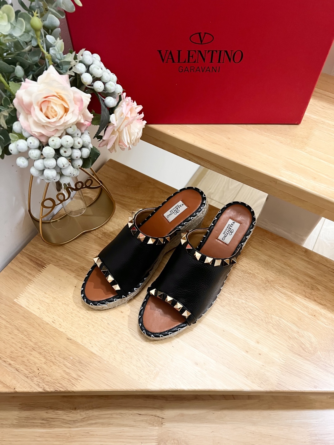 Valentino Garavani Leather Espadrille Wedge Sandals with Metal Studs 7 cmp i1741160069876 217 0 4