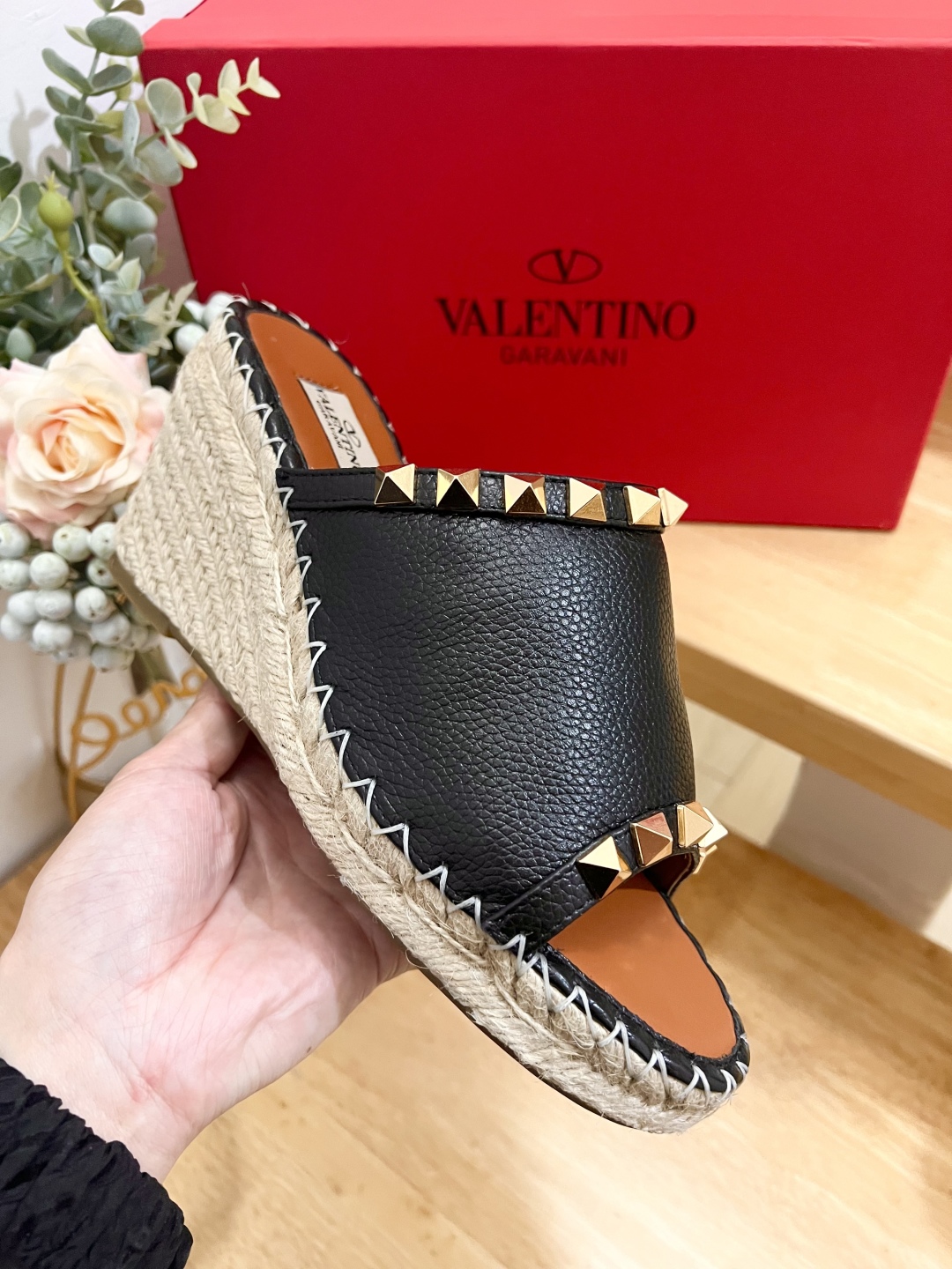 Valentino Garavani Leather Espadrille Wedge Sandals with Metal Studs 2 cmp i1741160075610 1241 0 1